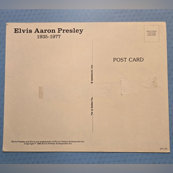Elvis Presley Large 1985 Postcard - Picture 2 of 2